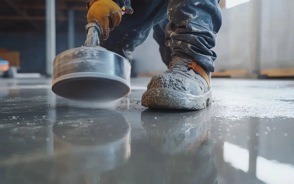 AM Raumbau Berlin GmbH Ein Mitarbeiter bei Bodenarbeiten